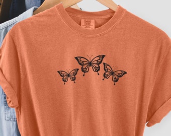 Comfort Colors Butterfly Tshirt, Comfort Colors Shirt Oversized Tshirt Comfort Colors Tee, Butterfly Shirt, Butterfly Tee, Gift For Her,