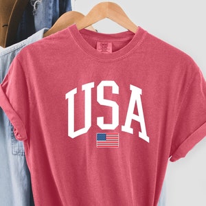 Chemise drapeau USA Comfort Colors, cadeau de Noël Comfort Colors USA, Tshirt couleurs confort USA, Tshirt drapeau USA 4 juillet, t-shirt fête de l&#39;indépendance