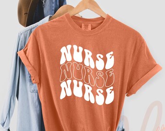 Nurse Comfort Colors Shirt, Nurse Retro Comfort Colors Tshirt, Registered Nurse Christmas Gift Tee, Groovy Nurse Shirt, New Nurse Xmas Gift