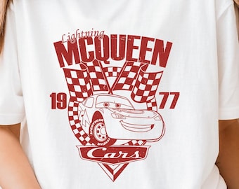 Lightning McQueen Shirt, Racing Car T-shirt, Vintage Race Tee, Cars Movie Shirt, Retro Racing Graphic Tee, Pixar Car Lover Gift Tee