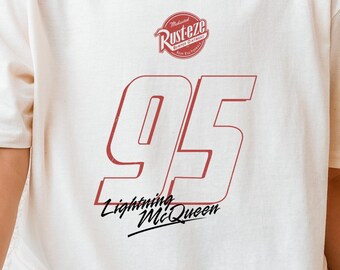 Lightning McQueen 95 Shirt, Disney Cars T-shirt, Racing Graphic Tee, Vintage Pixar Movie Tee, Speed Racer Outfit, Disney Park Shirt