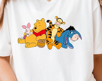 Winnie the Pooh Friends Shirt, Cute Disney Cartoon T-shirt, Classic Pooh & Tigger Tee, Fun Disney Park Shirt, Disney Outfit