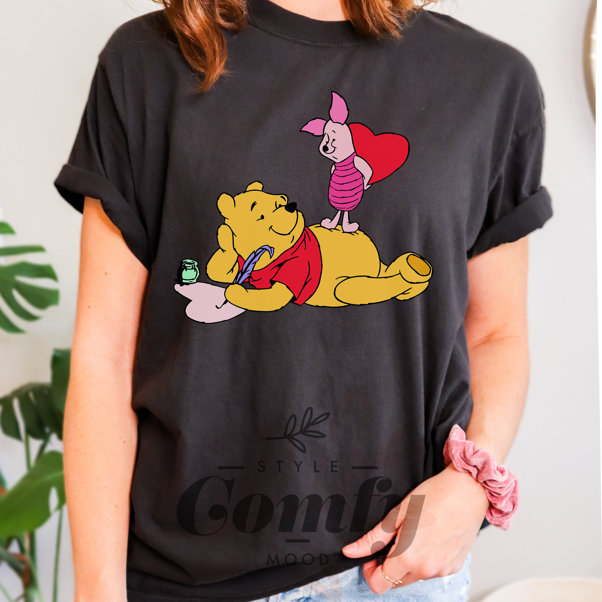Disney Piglet and Winnie Comfort Colors® Shirts, Winnie the Pooh, Gift ...