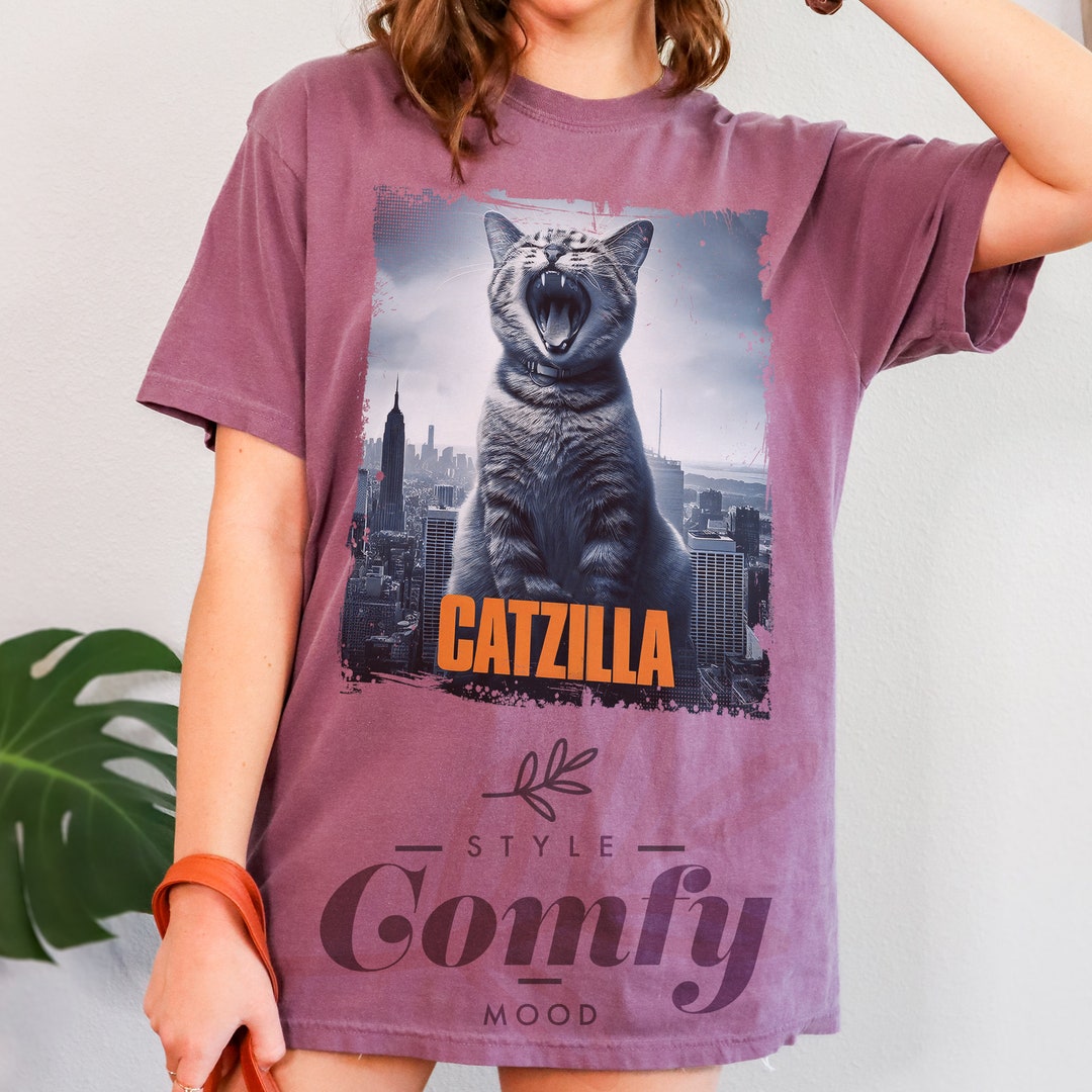 Catzilla Comfort Colors® Shirt, Cat Shirts, Cat Lover Shirts, Pet Lover ...