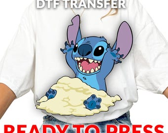 Stitch In Sand DTF Transfer - Cute Disney Alien Ready To Press Shirt Design - Hot Peel Heat Press Iron On