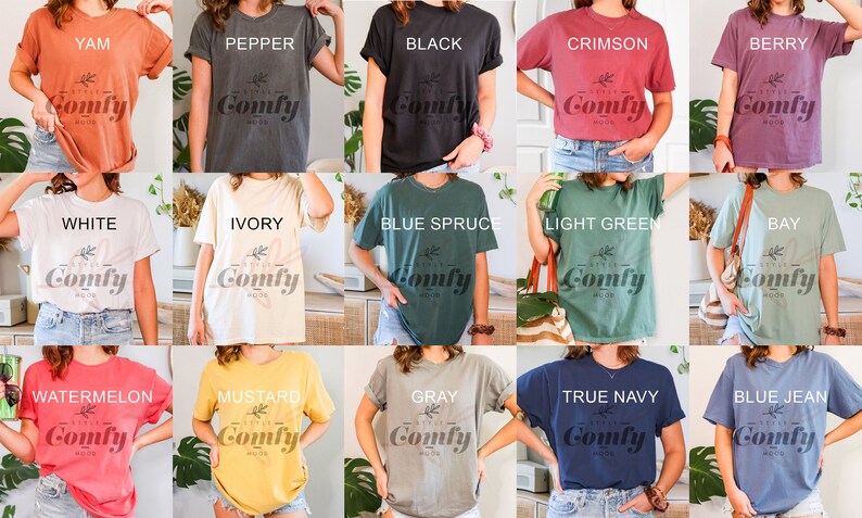 a group of people wearing different colored shirts