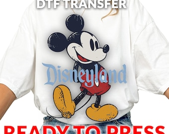 Vintage Disneyland Mickey Mouse DTF Transfer - Ready To Press Disney Shirt Heat Press Design - Hot Peel Iron On Decal