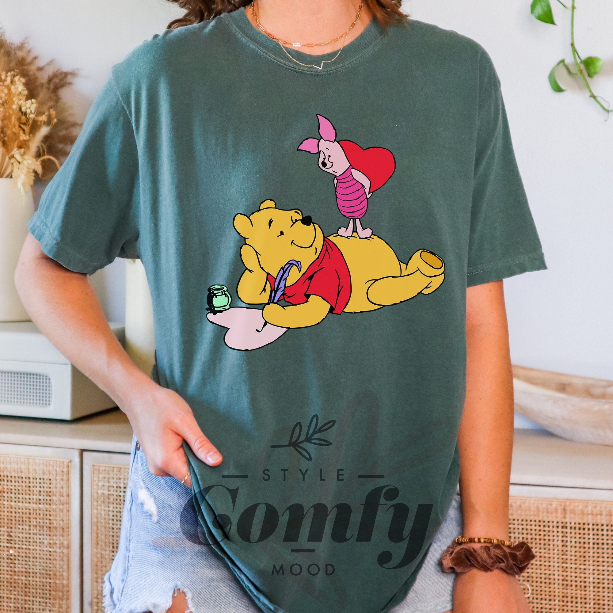 Disney Piglet and Winnie Comfort Colors® Shirts, Winnie the Pooh, Gift ...