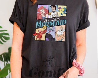 Disney The Little Mermaid Comfort Colors® Shirts, Disneyland, Ariel and Friends, Ursula, Prince Eric, Sebastian and Flounder, Gift for Her