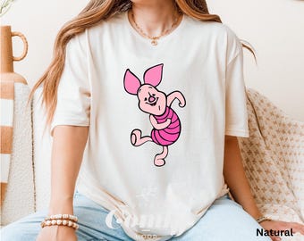 Piglet Dancing T-Shirt, Happy Cartoon Piglet Shirt, Classic Disney Tee, Joyful Character Tee, Whimsical Gift For Kids And Fans