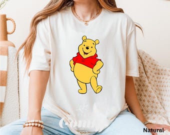Confident Pooh T-Shirt, Empowering Winnie The Pooh Shirt, Classic Bear In Red Tee, Self Love Cartoon Tee, Positive Vibes Tee