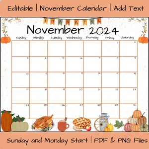 November 2023 Calendar - Etsy
