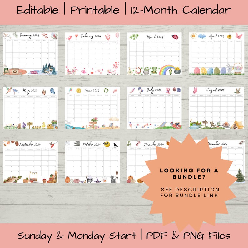 Editable December 2024 Calendar, Christmas Countdown Calendar