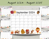 Editable 2024-2025 School Year Academic Calendar Printable, School Planner, Homeschool Template, Activity Planning Organizer, September 2024