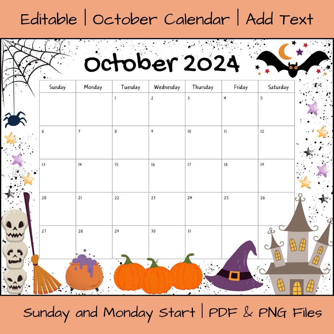 October Printable Calendar With Pumpkins October Printable Calendar With Pumpkins