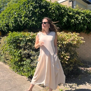 Linen Boho Dress Maxi Wayan with Pockets, Bohemian Dress, Boho Maxi Marina Dress Women, Boho Summer Dress, Oversized Long Dress