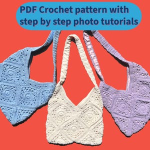 Crochet Crossbody Bag Pattern, Granny Square Bag Pdf Pattern, Crochet Bag Project, Crochet Purse Pattern Fall with Photo Tutorial, DIY Bag