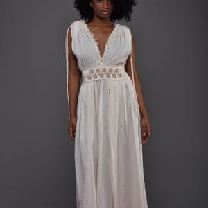 Boho Long Wayan Dress, Natural Raw Cotton Dress, Wedding Dress, Organic Cotton Long Dress, Boho Goddess Dress, Sleeveless Summer Beach Dress