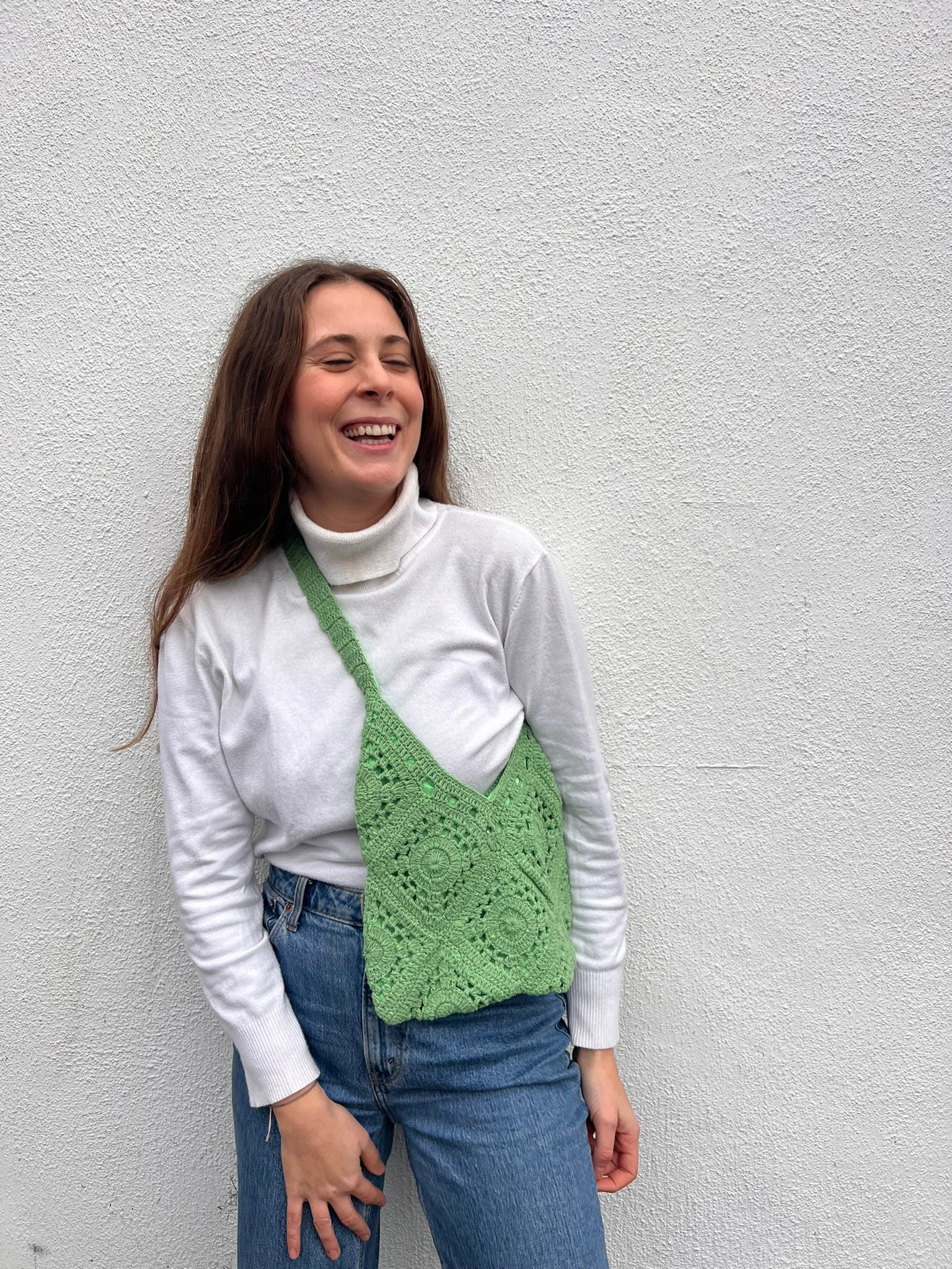 Pom Pom Crochet Bag - Offwhite