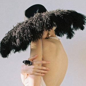 Oversized Ostrich Feather Hat | Handmade Haute Couture Headpiece | Kentucky Derby Hat | Wedding Fascinator | Race Day Fashion