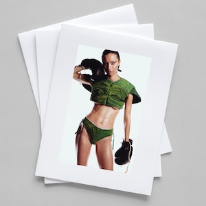 Cartão postal de moda “VEGETAÇÃO” coleção Denimheimer colecionável