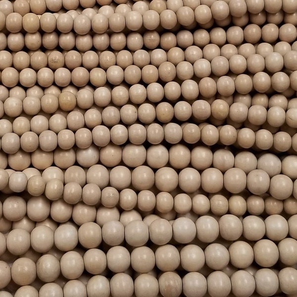 White Wood Round Beads, round beads, Beads, Wood Beads, Strand, Home Decor, Jewelry, Crafts, Prayer Beads, accent beads, DIY, bracelet, wood