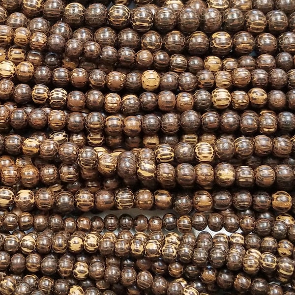 Old Palm Wood Round Beads, Old Palmwood, Beads, Wood Beads, 16in Strand, Home Decor, Jewelry, Crafts, Clothing, Prayer, 4mm, 6mm, 8mm, 10mm