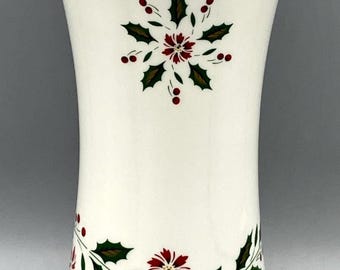 ヴィンテージ ロイヤルドルトン 1986年製 ホーリー柄 磁器製 9インチ 花瓶 金縁 クリスマス ホーリー