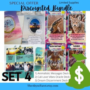 Bundle Set 4: Animal, Dream and California Oracle Decks for Inner Healing, Love, Twin Flames, Karmic Situation, Growth and Self Love