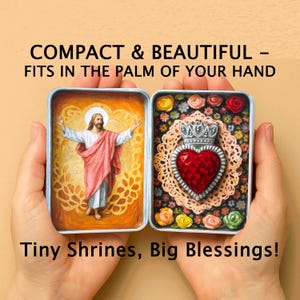 Mini Collectible Christian Shrine|Handmade Altar Tin|Mother's Day |Baptism|Confirmation| Christmas |Regalo Religioso|Handmade in the USA.