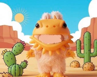 Handgjord Skäggagame Plyschdocka Outfit | Original Design GITD Set