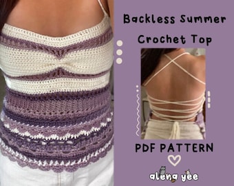 Backless Summer Crochet Tank Top | ALL Womens Sizes | PDF Pattern