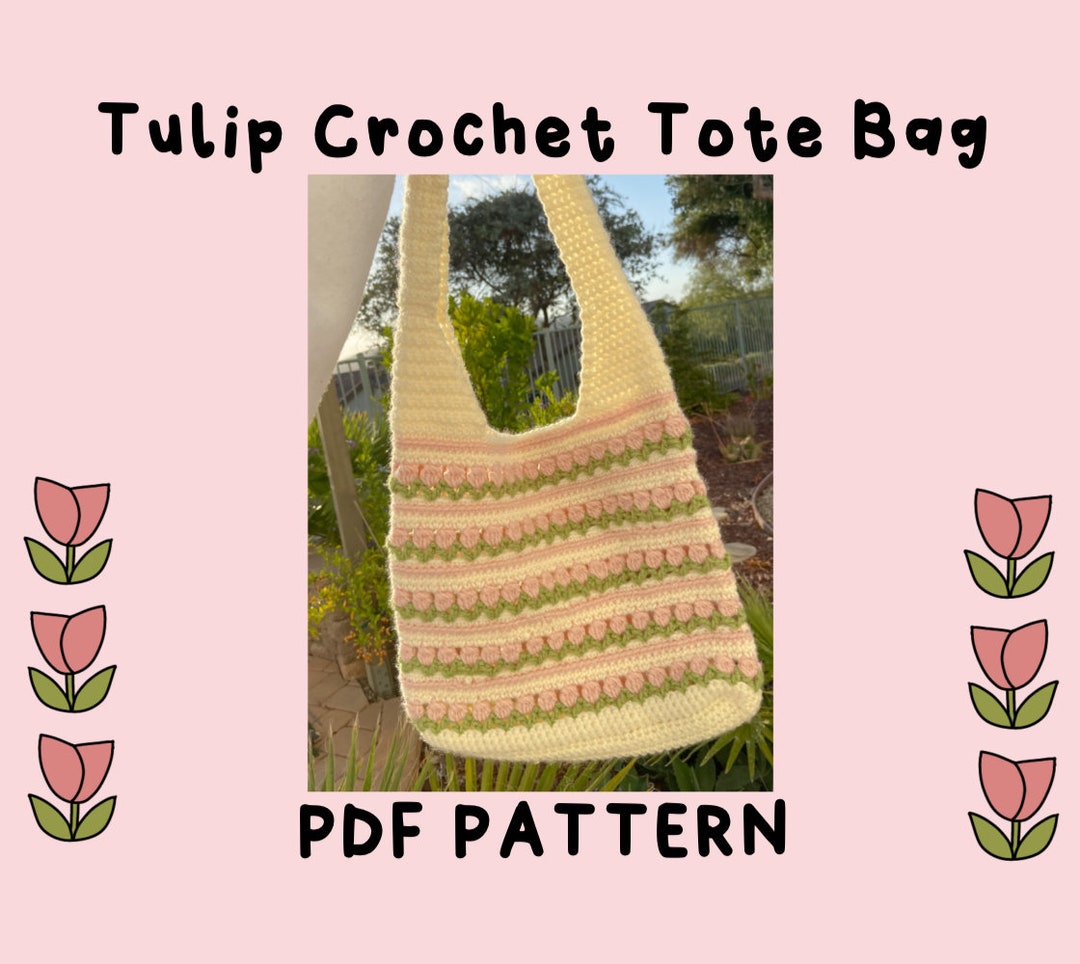 Crochet Tulip Tote Bag Pdf Pattern Tutorial Etsy Crochet Tulip Tote Bag Pdf Pattern Tutorial Etsy
