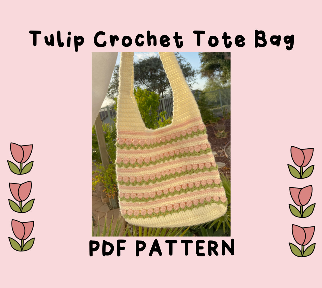 Crochet Tulip Tote Bag PDF Pattern Tutorial Etsy Australia