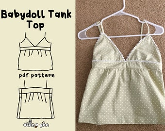 Brandy Melville Mock Tank Top | Womens Size Small Medium Large | Intermidate PDF Pattern