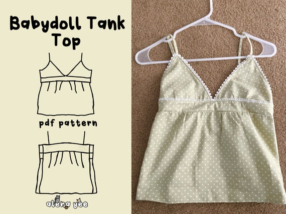 Brandy Melville Mock Tank Top Womens Size Small Medium Large Intermidate  PDF Pattern 