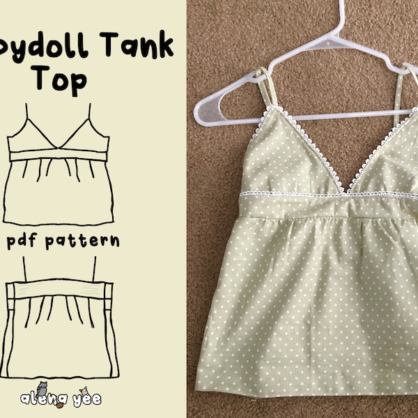 Brandy Melville Mock Tank Top | Damengröße Small Medium Large | Zwischen-PDF-Muster