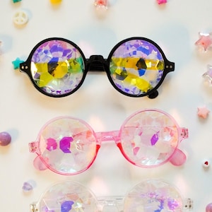 Kaleidoscope glasses, Rave Sunglasses, Holographic glasses, Diffraction glasses, Rave accessories, Festival accessories, Concert