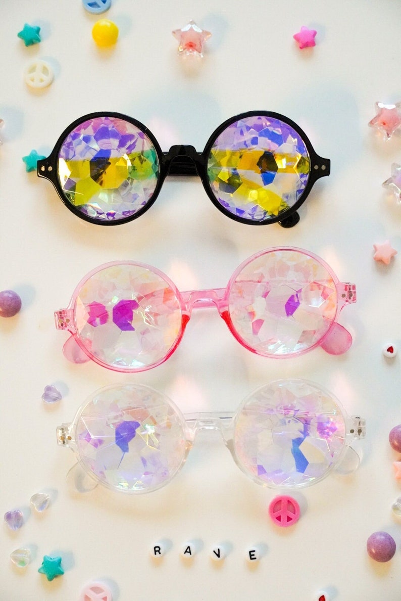Kaleidoscope Glasses, Rave Sunglasses, Holographic Glasses, Diffraction ...