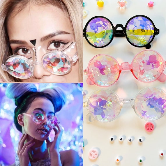 procedure Becks Forskel Kaleidoscope Glasses Rave Sunglasses Holographic Glasses - Etsy
