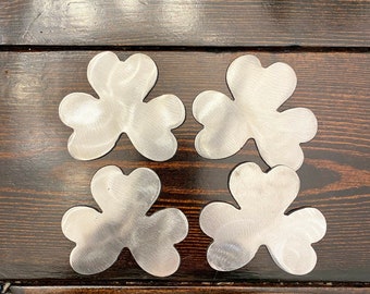 Set of 4 Metal Shamrock Blanks, DIY project supply, scrap metal blanks, metal blanks for sculpture, signage, decor.