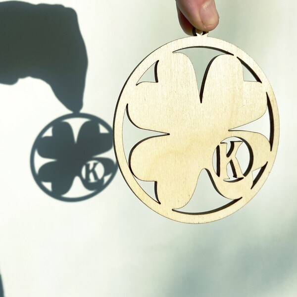 DIY Shamrock Ornaments, Initial Monogram, Four Leaf Clover, DIY blanks, Craft Blank for St Patricks Day, St Patty's Day Craft,