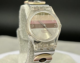 Montre Swatch LK258G « Dune métallique » 2004 - Montre à quartz contemporaine pour femme avec pile neuve