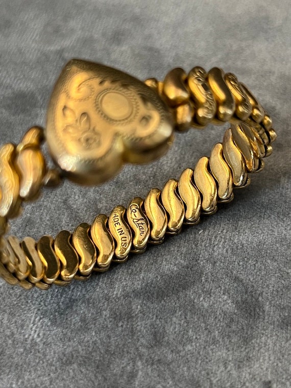 Co-Star Vintage Gold-Filled Heart Bracelet, Sterl… - image 2