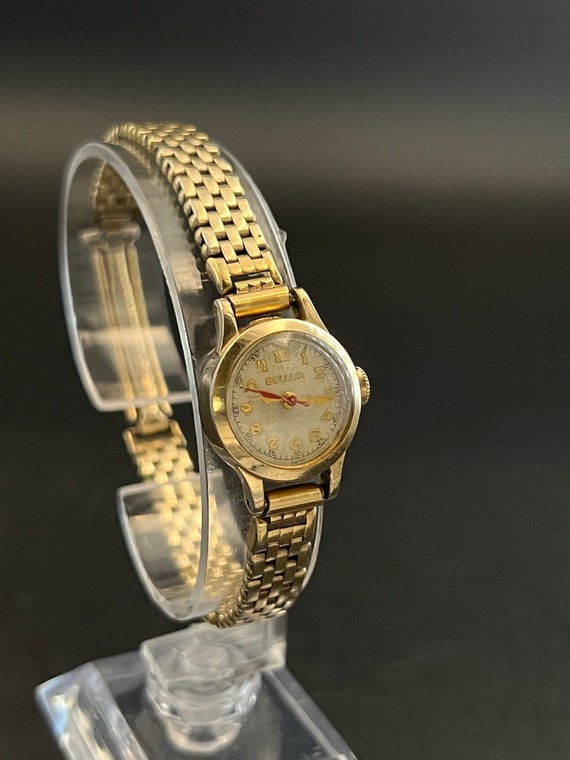 Vintage 1950 Bulova Women's Mechanical Watch, Gol… - image 3