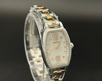 Reloj de mujer Vintage Seiko Solar V117-0BV0, elegancia alimentada por la luz del sol