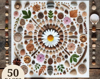 Tapete de juego con piezas sueltas, tapete de provocación con motivos naturales de Reggio Emilia, tapete manipulativo Montessori, actividad preescolar, manualidad de primavera