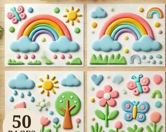 Play Dough Mats, Printable Spring Play Dough Activity, Reggio Emilia, Montessori Learning, Toddler Preschool Activity, Homeschool Learning