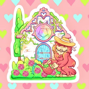 Cottagecore || Gemütlicher Cryptid Aufkleber || Wasserdicht + Wetterfest