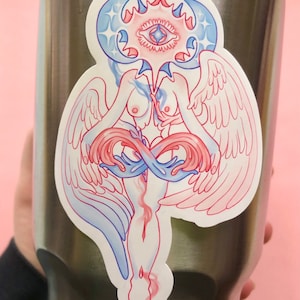 Trans Biblically Accurate Angel Sticker || Waterproof + Weatherproof